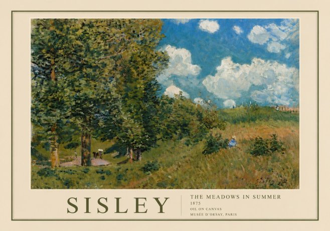 Sisley The Meadows in Summer, 1875 No6 - Juliste