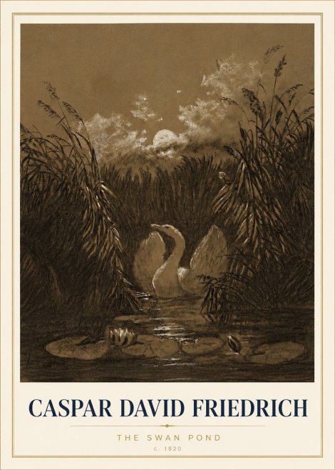 Caspar David Friedrich The Swan Pond No4 - Juliste