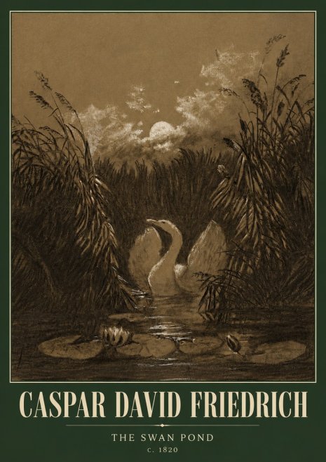 Caspar David Friedrich The Swan Pond No5 - Juliste