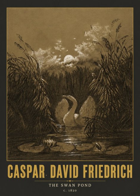 Caspar David Friedrich The Swan Pond No6 - Juliste