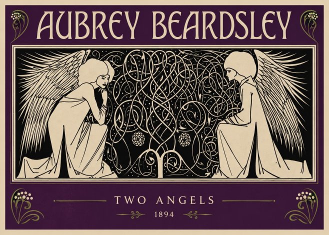 Aubrey Beardsley Two Angels No2 - Juliste