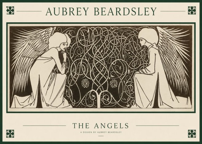 Aubrey Beardsley Two Angels No6 - Juliste