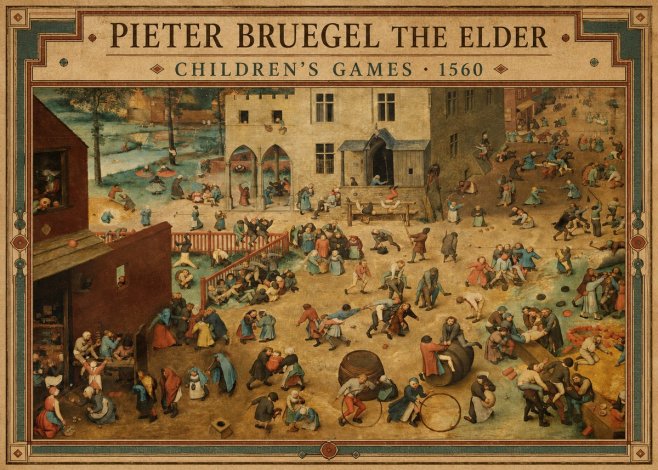Pieter Bruegel Children's Games I No2 - Juliste