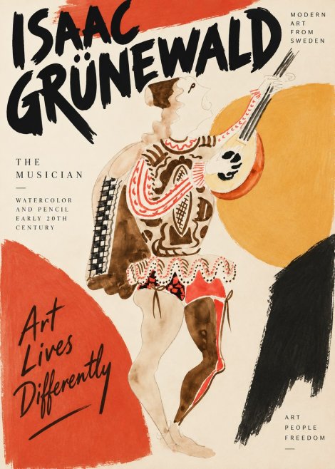 Isaac Grünewald The Lute Player No4 - Juliste