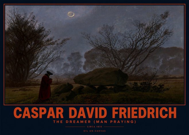 Caspar David Friedrich The Dreamer (Man Praying) No2 - Juliste