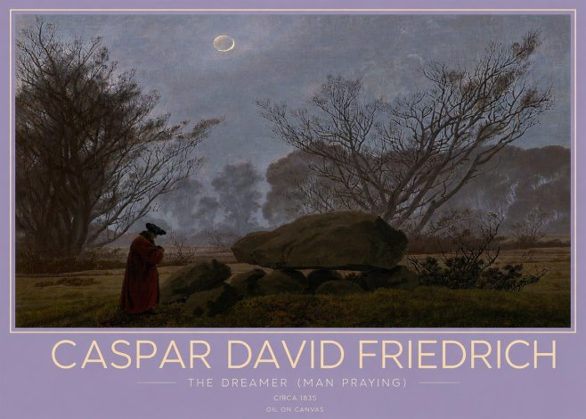 Caspar David Friedrich The Dreamer (Man Praying) No3 - Juliste