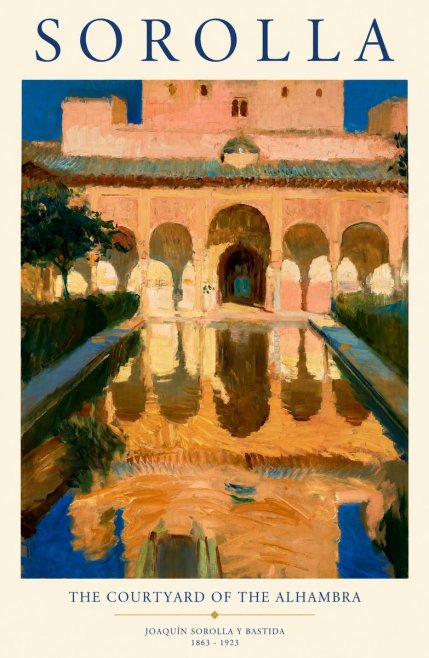 Sorolla The Courtyard of the Alhambra No1 - Juliste