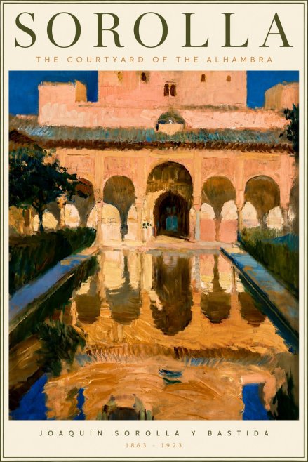Sorolla The Courtyard of the Alhambra No3 - Juliste