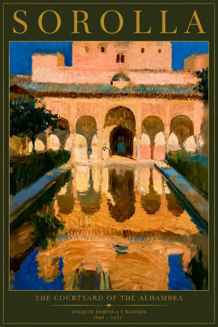 Sorolla The Courtyard of the Alhambra No6 - Juliste