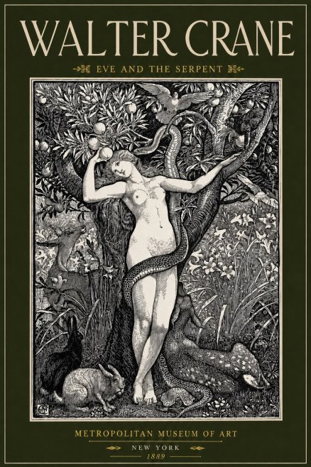 Walter Crane Eve and the Serpent No4 - Juliste