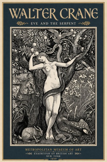 Walter Crane Eve and the Serpent No6 - Juliste