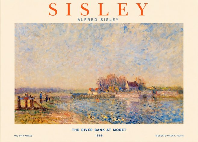 Sisley The River Bank at Moret No3 - Juliste