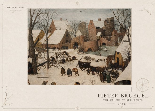 Pieter Bruegel The Census at Bethlehem I No3 - Juliste
