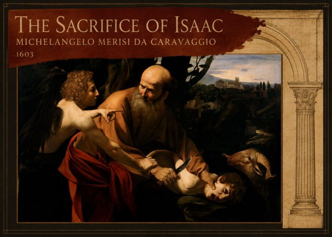 Michelangelo Merisi da Caravaggio The Sacrifice of Isaac I No2 - Juliste