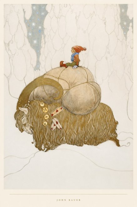 John Bauer The Boy and the Musk Ox No4 - Juliste