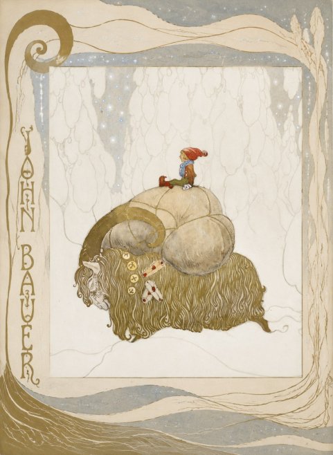 John Bauer The Boy and the Musk Ox No6 - Juliste