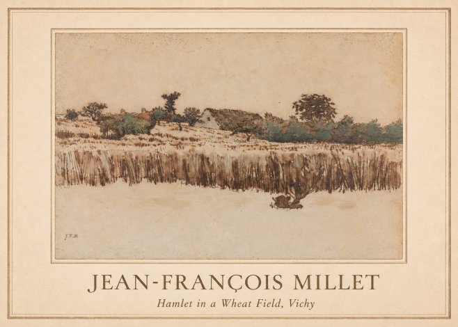 Jean-François Millet Hamlet in a Wheat Field, Vichy No1 - Juliste