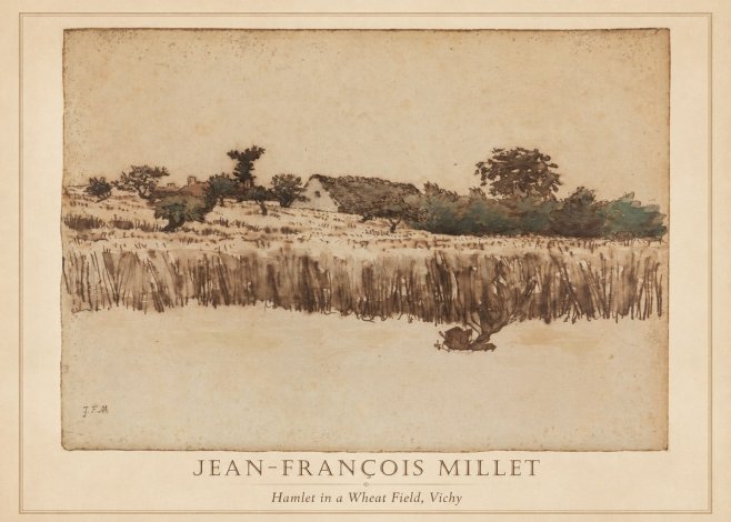 Jean-François Millet Hamlet in a Wheat Field, Vichy No2 - Juliste