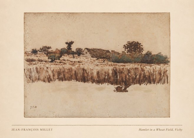 Jean-François Millet Hamlet in a Wheat Field, Vichy No3 - Juliste