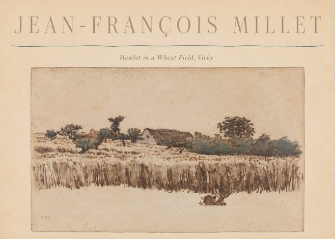Jean-François Millet Hamlet in a Wheat Field, Vichy No6 - Juliste