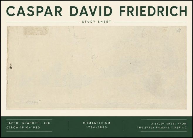Caspar David Friedrich Study Sheet No6 - Juliste
