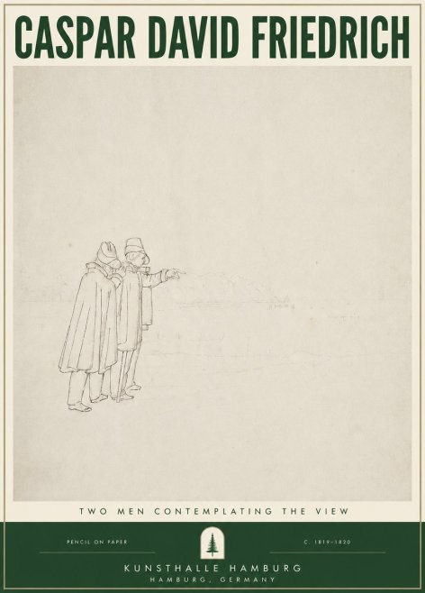 Caspar David Friedrich Two Men Contemplating the View No3 - Juliste