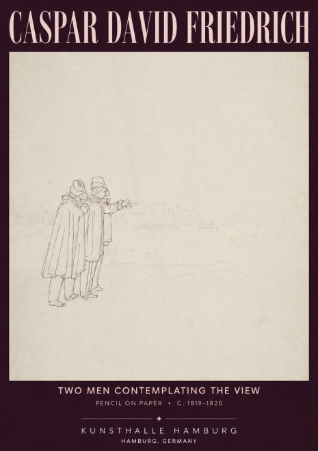 Caspar David Friedrich Two Men Contemplating the View No4 - Juliste