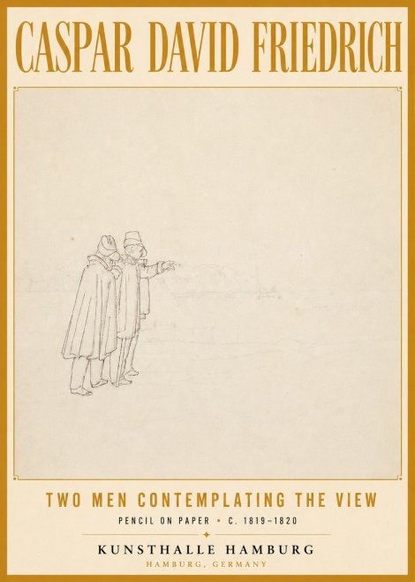 Caspar David Friedrich Two Men Contemplating the View No6 - Juliste