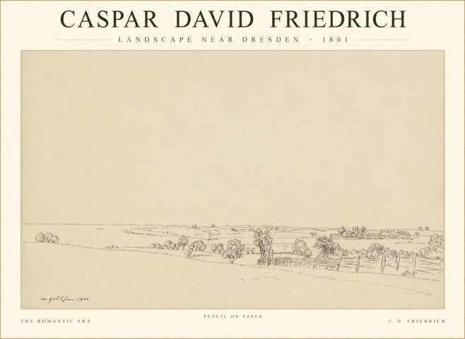 Caspar David Friedrich View of the Countryside Near Dresden No3 - Juliste