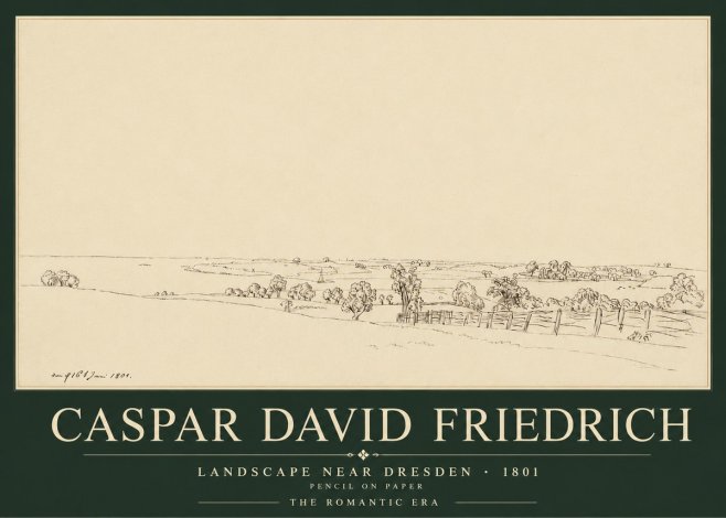Caspar David Friedrich View of the Countryside Near Dresden No5 - Juliste