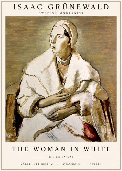Isaac Grünewald The Woman in White No1 - Juliste