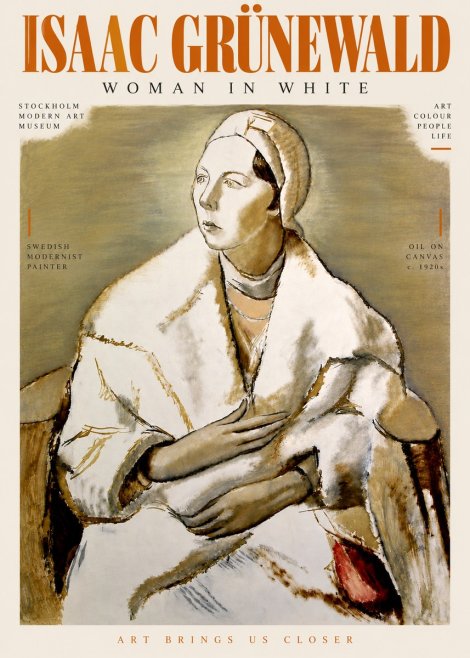 Isaac Grünewald The Woman in White No5 - Juliste
