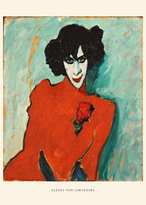 Alexej von Jawlensky Woman with Red Rose No6 - Juliste