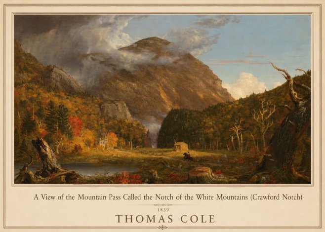 Thomas Cole A View of the Mountain Pass Called the Notch of the White Mountains (Crawford Notch) I No1 - Juliste