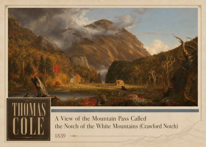 Thomas Cole A View of the Mountain Pass Called the Notch of the White Mountains (Crawford Notch) I No2 - Juliste