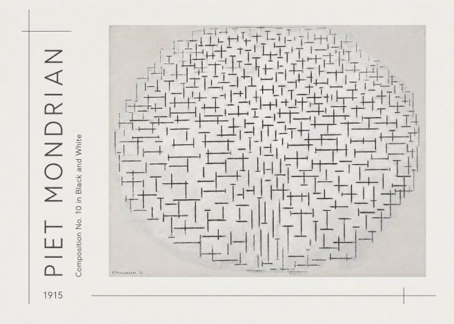 Piet Mondrian Composition 10 in Black and White No3 - Juliste
