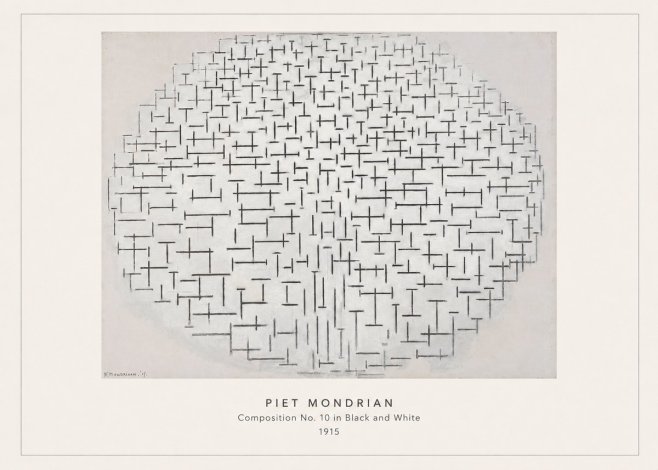 Piet Mondrian Composition 10 in Black and White No4 - Juliste