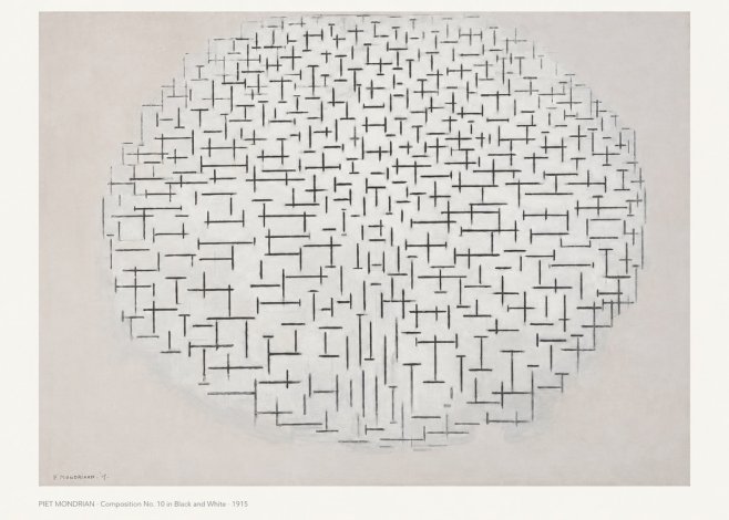 Piet Mondrian Composition 10 in Black and White No6 - Juliste