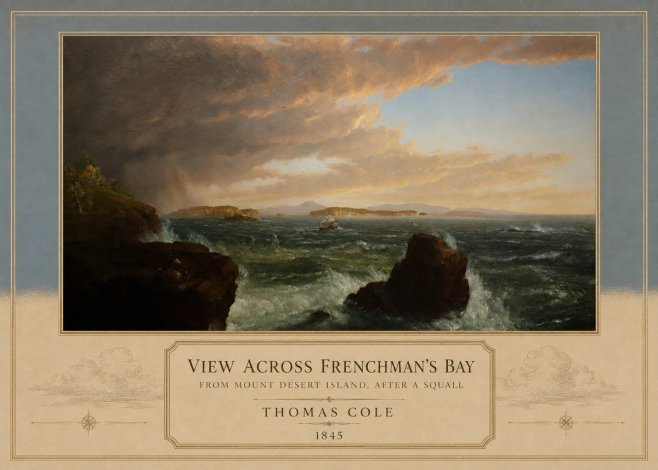 Thomas Cole View Across Frenchman's Bay from Mount Desert Island, After a Squall I No3 - Juliste
