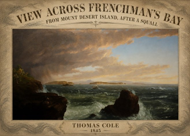 Thomas Cole View Across Frenchman's Bay from Mount Desert Island, After a Squall I No5 - Juliste