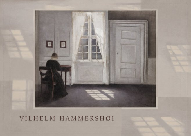 Vilhelm Hammershøi Interior with a Woman at a Table No3 - Juliste