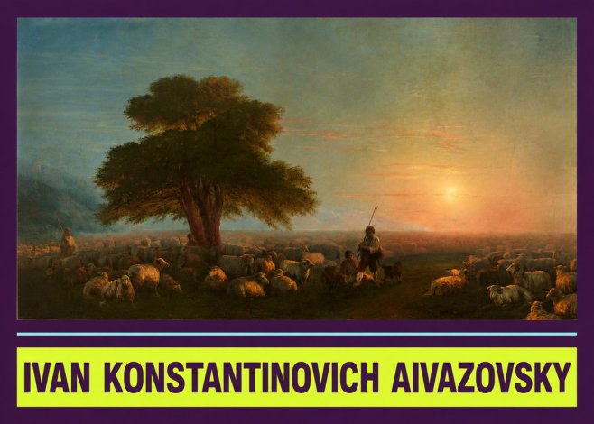 Ivan Konstantinovich Aivazovsky Shepherd with Flock at Sunset No4 - Juliste