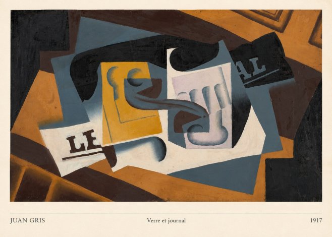 Juan Gris Verre Et Journal No6 - Juliste