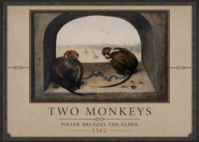 Pieter Bruegel Two Monkeys II No1 - Juliste