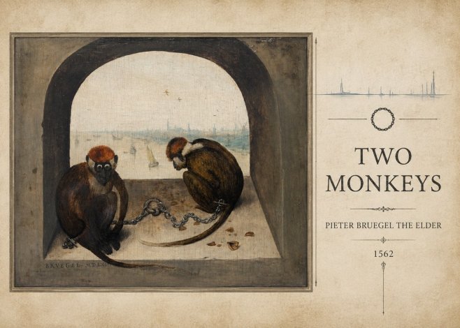 Pieter Bruegel Two Monkeys II No3 - Juliste