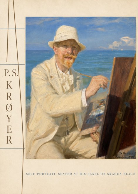 P.S. Krøyer Self-portrait, Seated at His Easel on Skagen Beach No4 - Juliste
