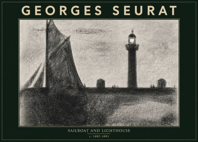 Seurat Sailboat and Lighthouse No5 - Juliste