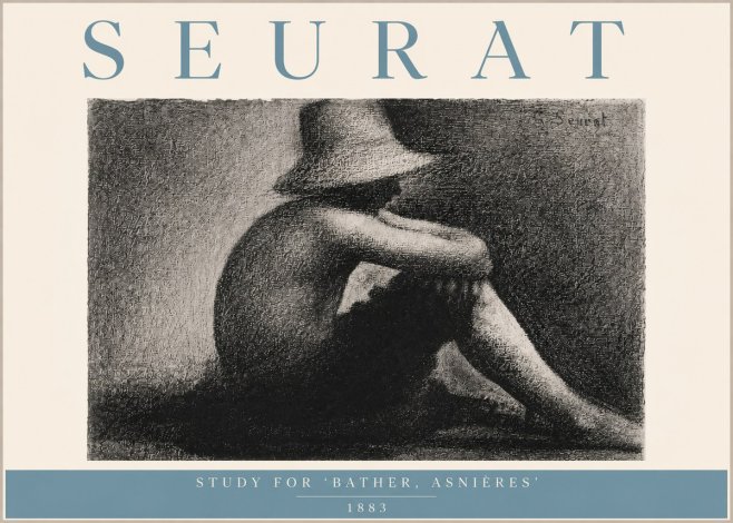 Seurat Study for 'Bather, Asnières' No6 - Juliste