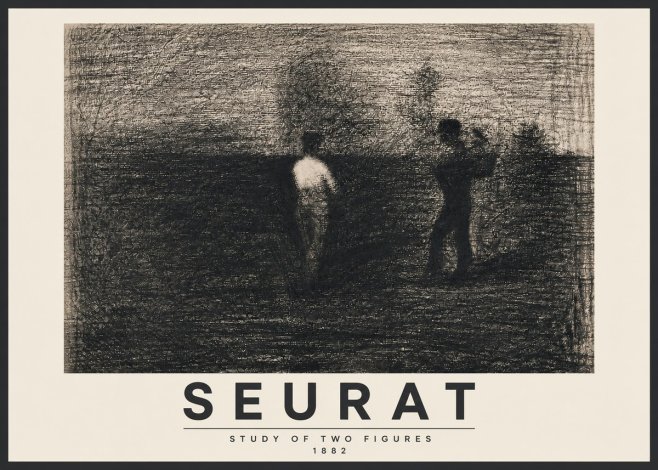 Seurat Study of Two Figures No3 - Juliste