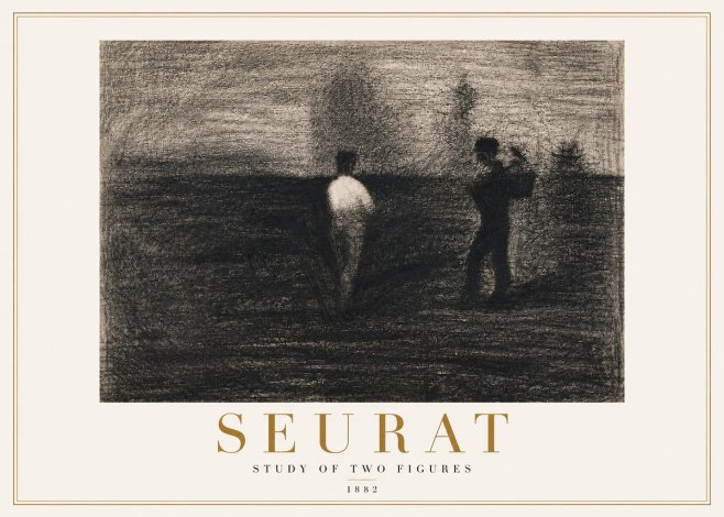Seurat Study of Two Figures No4 - Juliste
